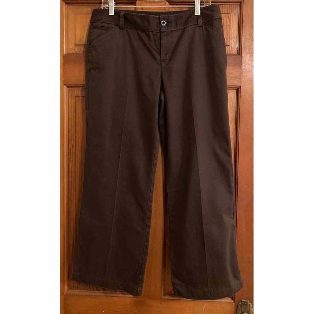 Eddie Bauer Womens 8P Brown Wrinkle Resistant Cotton Straight Leg Chino Pants